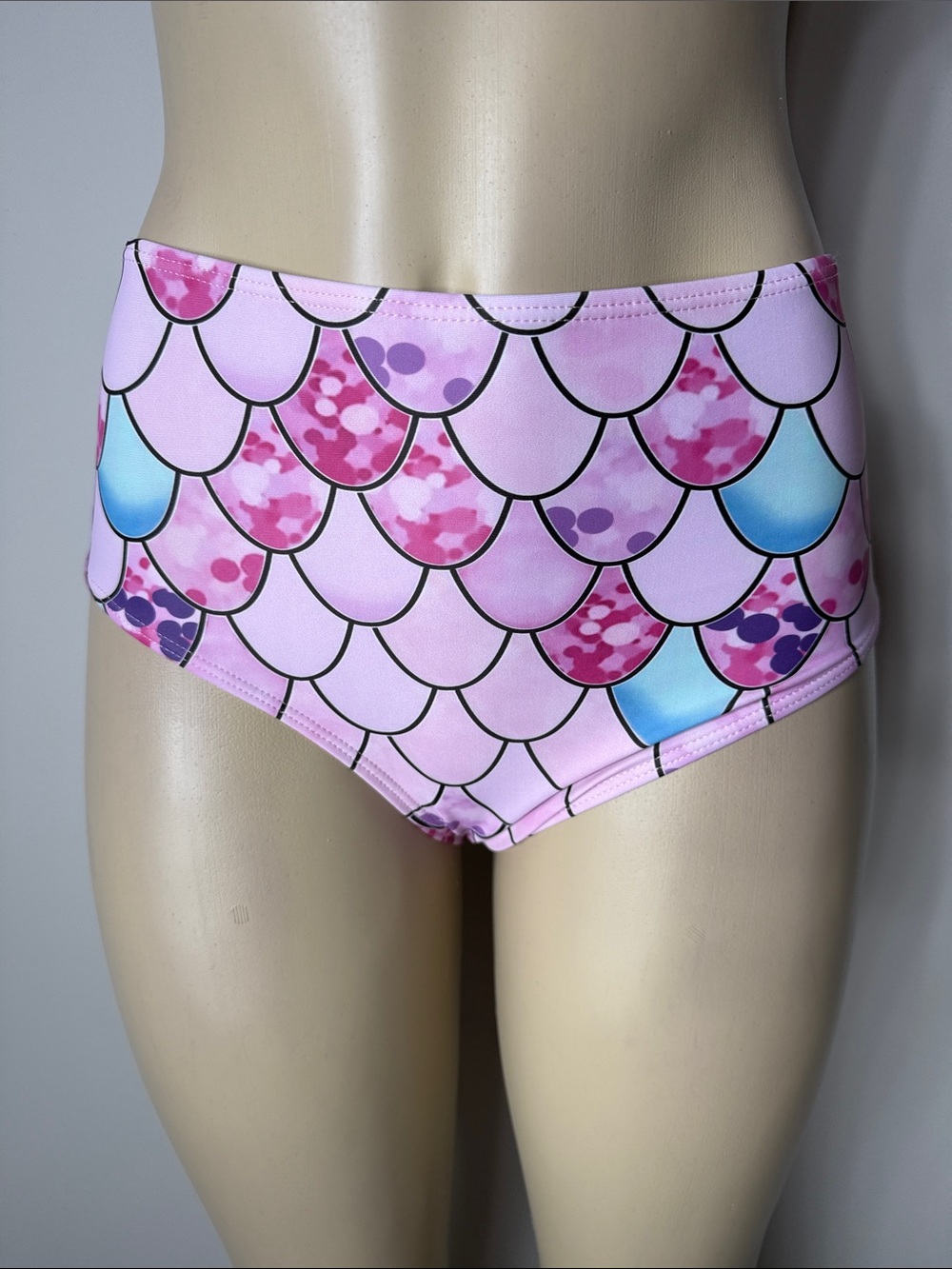 High-Waist lavender Mermaid Scale Bikini Bottom
